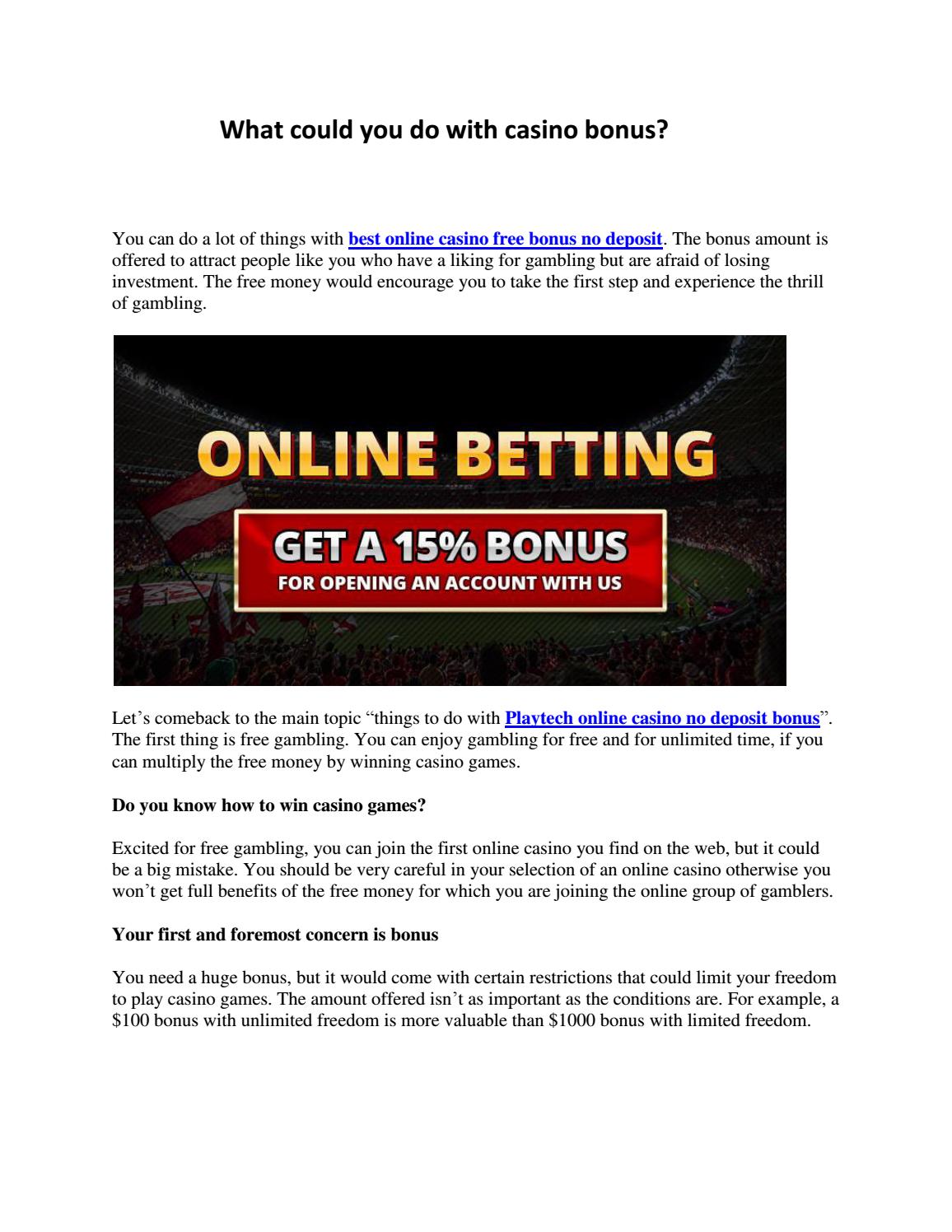 Free gambling money for online casino